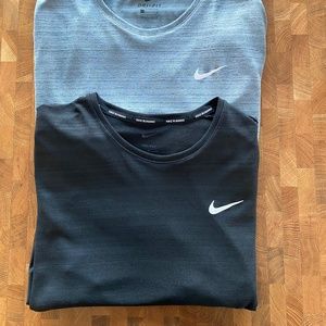 NIKE MEN'S MILER DRI-FIT REFLECTIVE RUNNING T-SHIRT (BLACK)